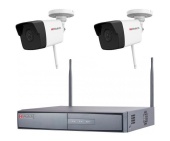 Комплект видеонаблюдения HiWatch DS-2out (2 внешних IP камеры,2 Мп, Wi-Fi, микрофон)