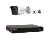 Комплект видеонаблюдения HiWatch DS-4out (4 внешних IP камер,2 Мп, PoE)