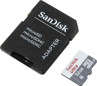 Карта памяти SanDisk Ultra Android microSDHC + SD Adapter 32GB 80MB/s Class 10