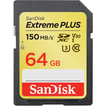 Карта памяти Sandisk Extreme Plus SDXC Card 64GB, 150MB/s V30 UHS-I U3