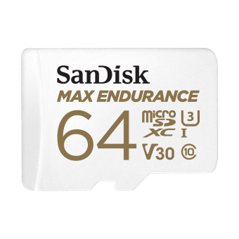 Карта памяти SanDisk MAX ENDURANCE microSDXC 64GB + SD Adapter - for home security cameras & dashcam