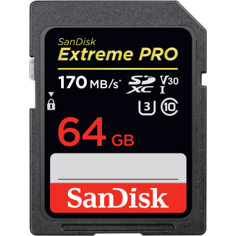 Карта памяти Sandisk Extreme Pro SDXC Card 64GB - 170MB/s V30 UHS-I U3