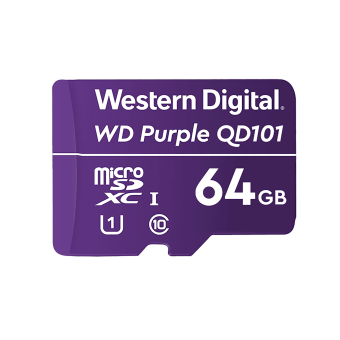 Карта памяти WD Purple SC QD101 Ultra Endurance MicroSDXC WDD064G1P0C 64ГБ Class 10 UHS 1 (U1) для в