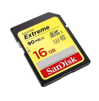 Карта памяти Sandisk Extreme SDHC Card 16GB 90MB/s Class 10 UHS-I U3
