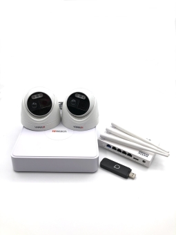 Комплект видеонаблюдения с сиреной HiWatch DS-I2out (2 внешние HD-TVI камеры, с сиреной)