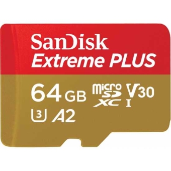 Карта памяти Sandisk Extreme Plus microSDXC 64GB + SD Adapter + Rescue Pro Deluxe 170MB/s A2 C10 V30
