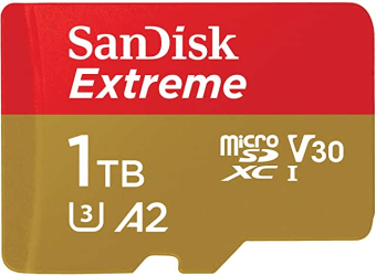 Карта памяти Sandisk Extreme microSDXC 1TB + SD Adapter + Rescue Pro Deluxe 160MB/s A2 C10 V30 UHS-I