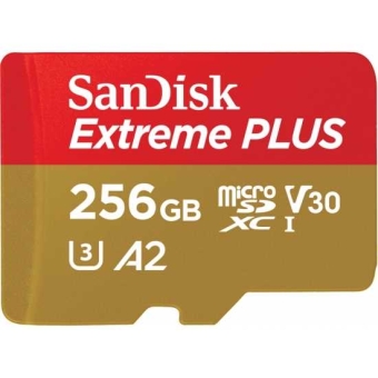 Карта памяти Sandisk  Extreme Plus microSDXC 256GB + SD Adapter + Rescue Pro Deluxe 170MB/s A2 C10 V